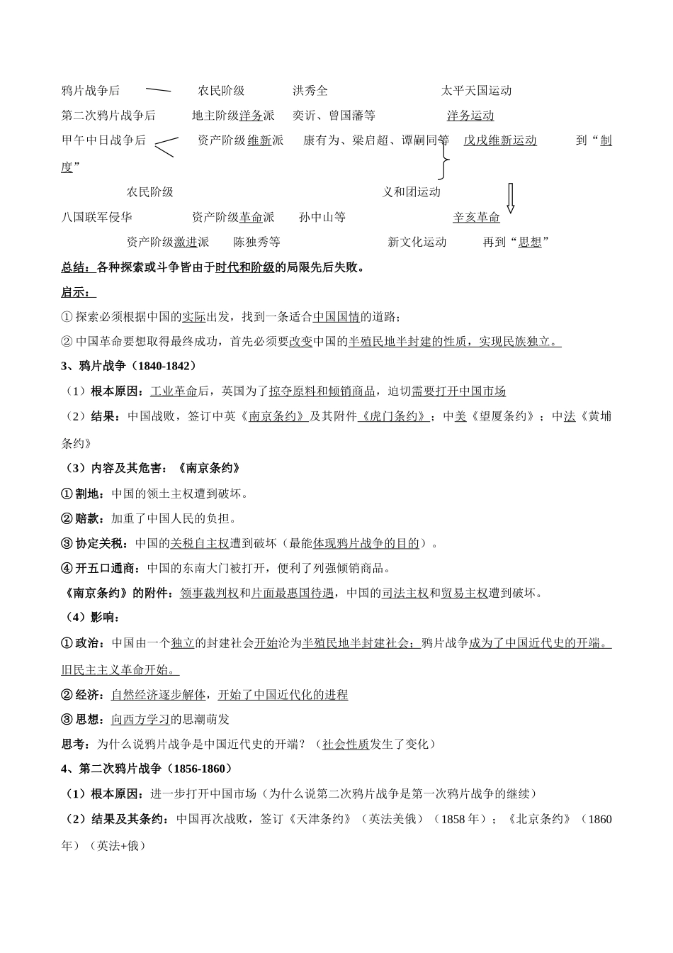 高中历史知识点梳理-第五单元晚清时期的内忧外患与救亡图-存知识梳理（中外历史纲要上）【新教材适用】.docx_第2页