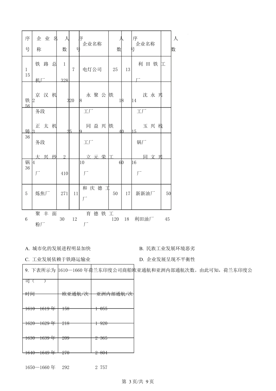 内蒙古自治区巴彦淖尔市第一中学2024-2025学年高二下学期期中考试历史试题.docx_第3页