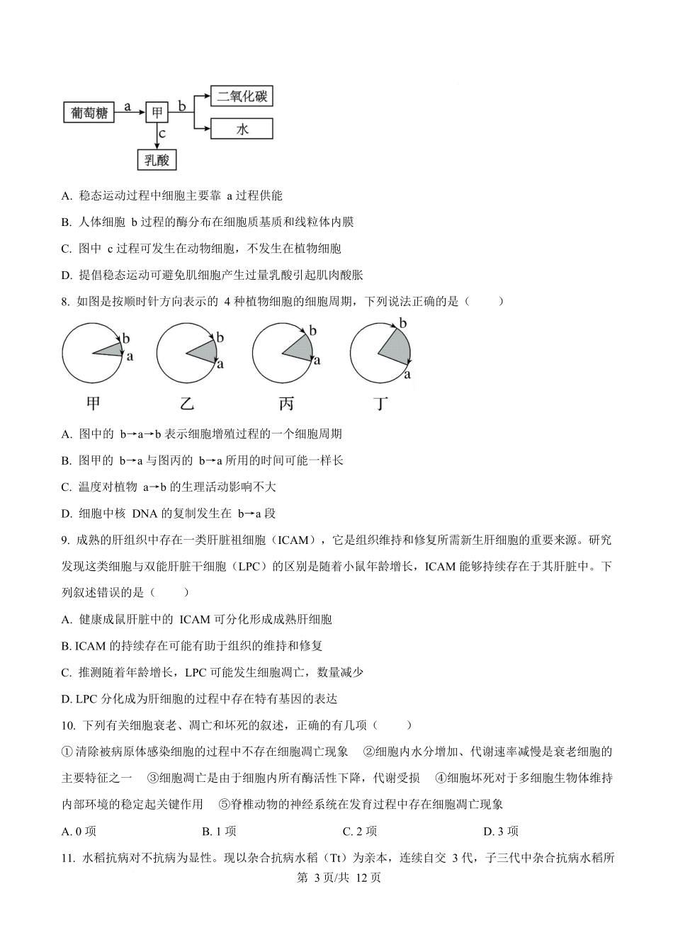 内蒙古自治区巴彦淖尔市临河区巴彦淖尔市第一中学2024-2025学年高一下学期4月期中生物试题.docx_第3页