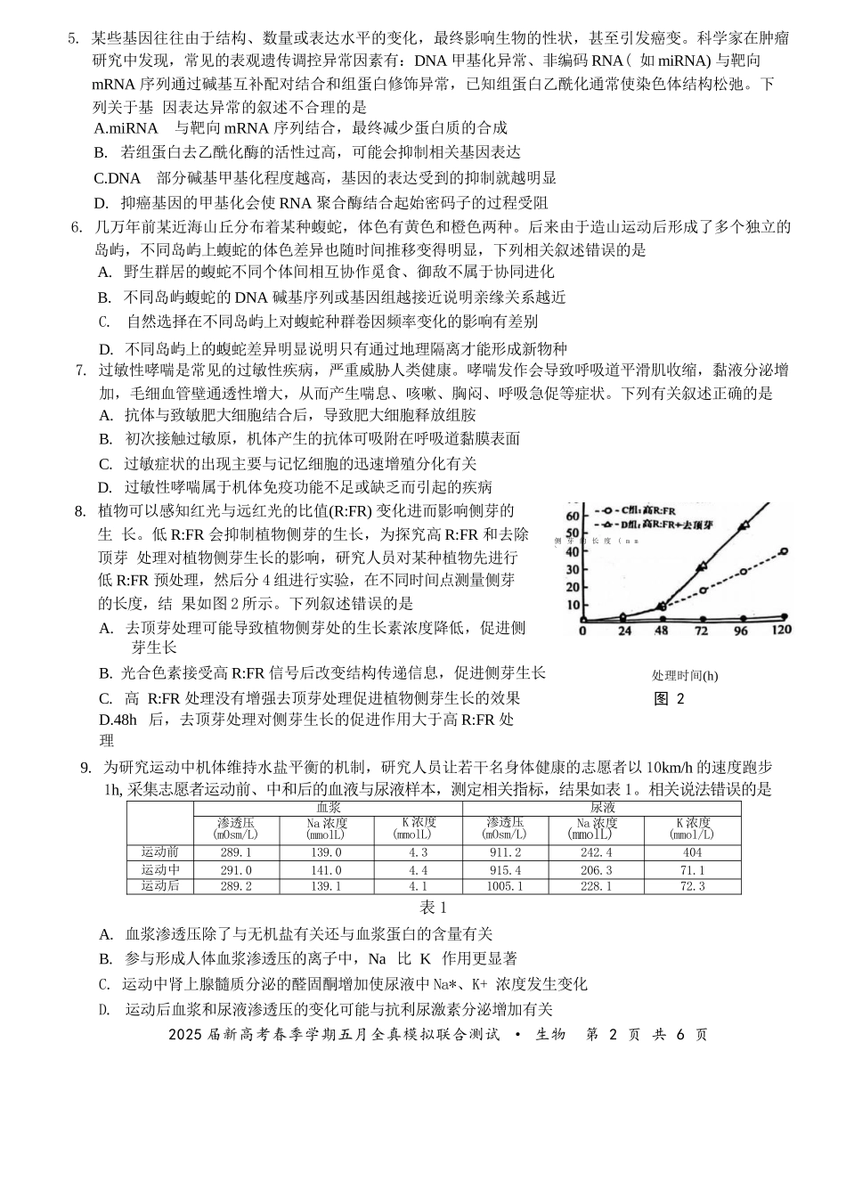 生物试卷【广西卷】广西壮族自治区邕衡教育名校联盟2025届春季学期高三5月全真模拟联合测试（5.7-5.9）.docx_第2页