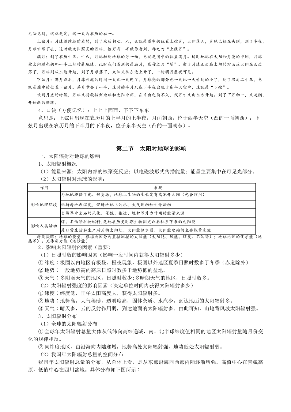 新教材高中地理人教版（2019）必修一知识点汇编.doc_第3页