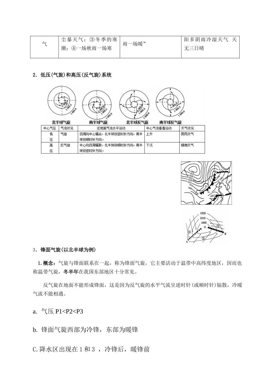 新教材人教版高中地理选择性必修1知识点梳理第三章大气得运动.docx_第2页