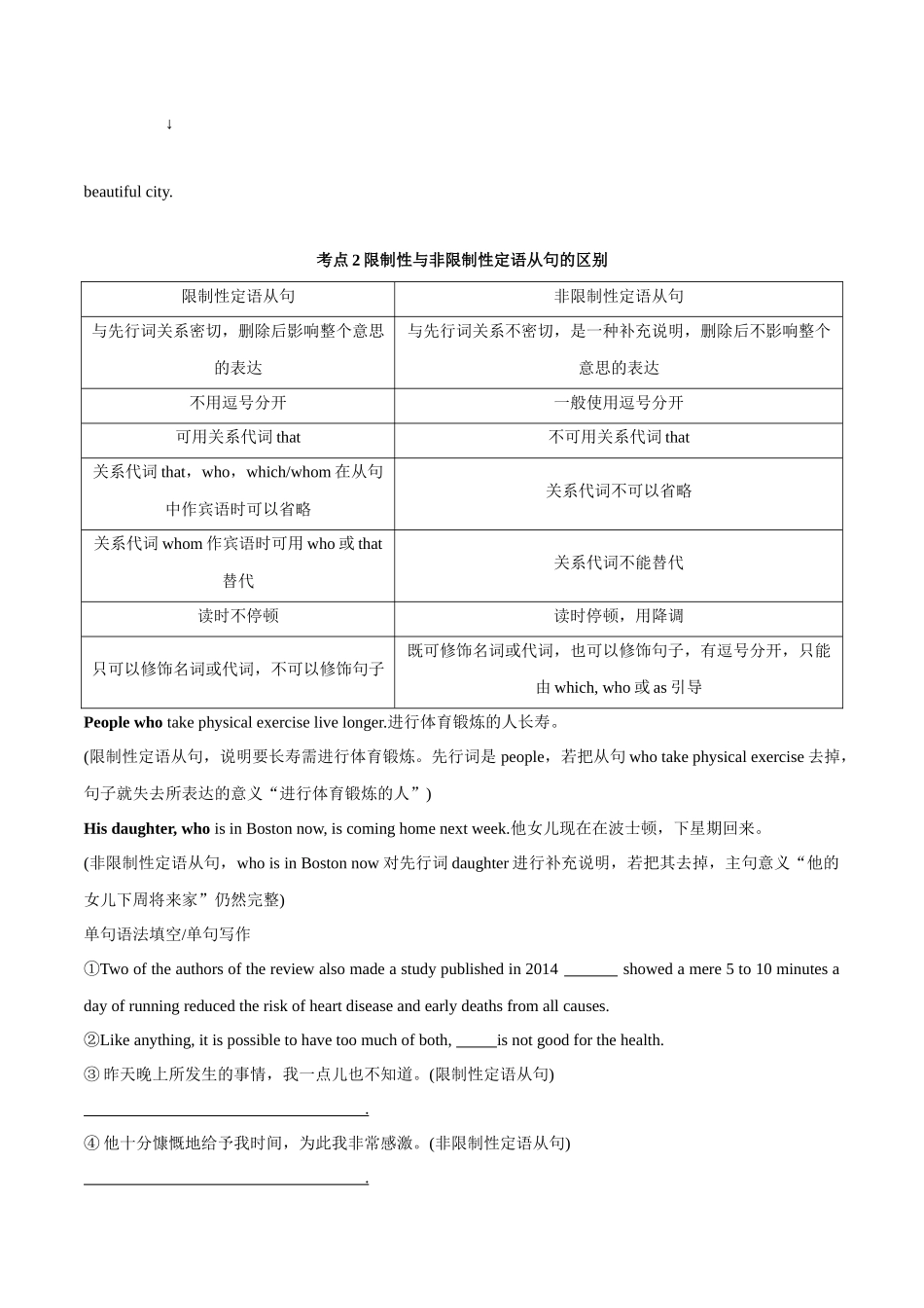 专题10定语从句（知识梳理+考点精讲精练+实战训练）（解析版）-【学考复习】2024年高中英语学业水平考试必备考点归纳与测试（新教材专用）.docx_第2页