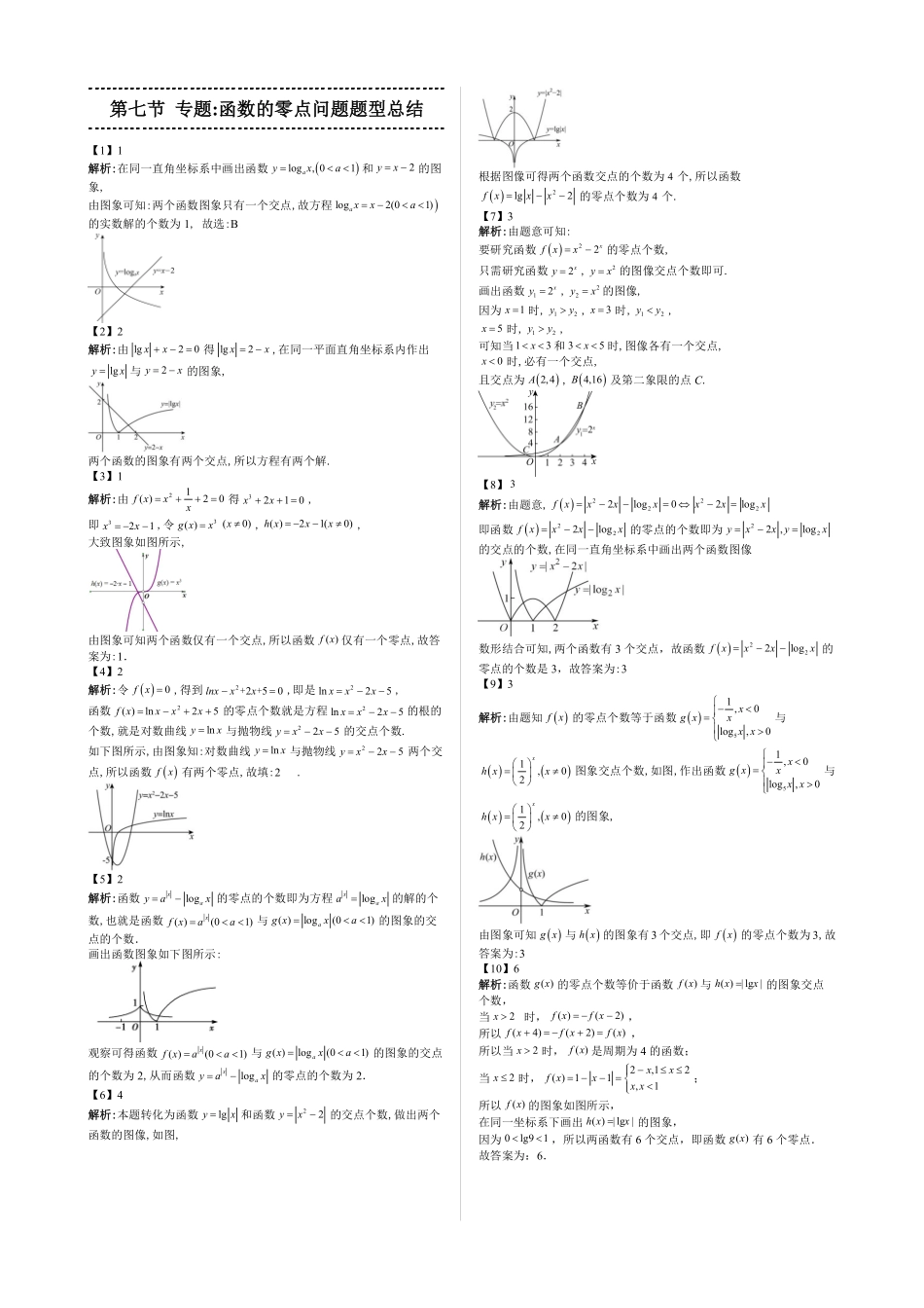 2025高中数学全练一本通(必修一)指数与对数函数-第7节专题：函数图像的应用题型总结(答案版).pdf_第1页