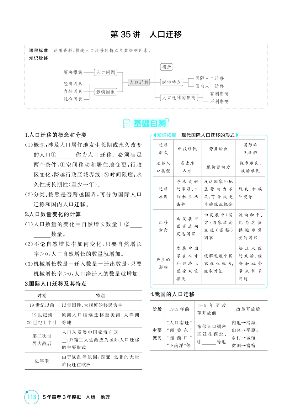 2026版53高考总复习A版地理-精讲册-第七章人口与地理环境.pdf_第3页