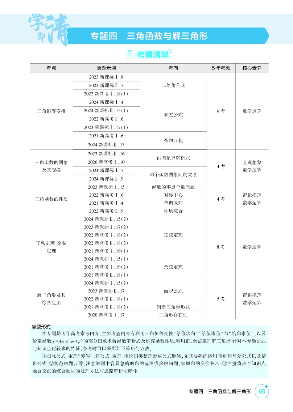 2026版53高考总复习A版数学-41三角函数的概念同角三角函数的基本关系及诱导公式.pdf_第1页