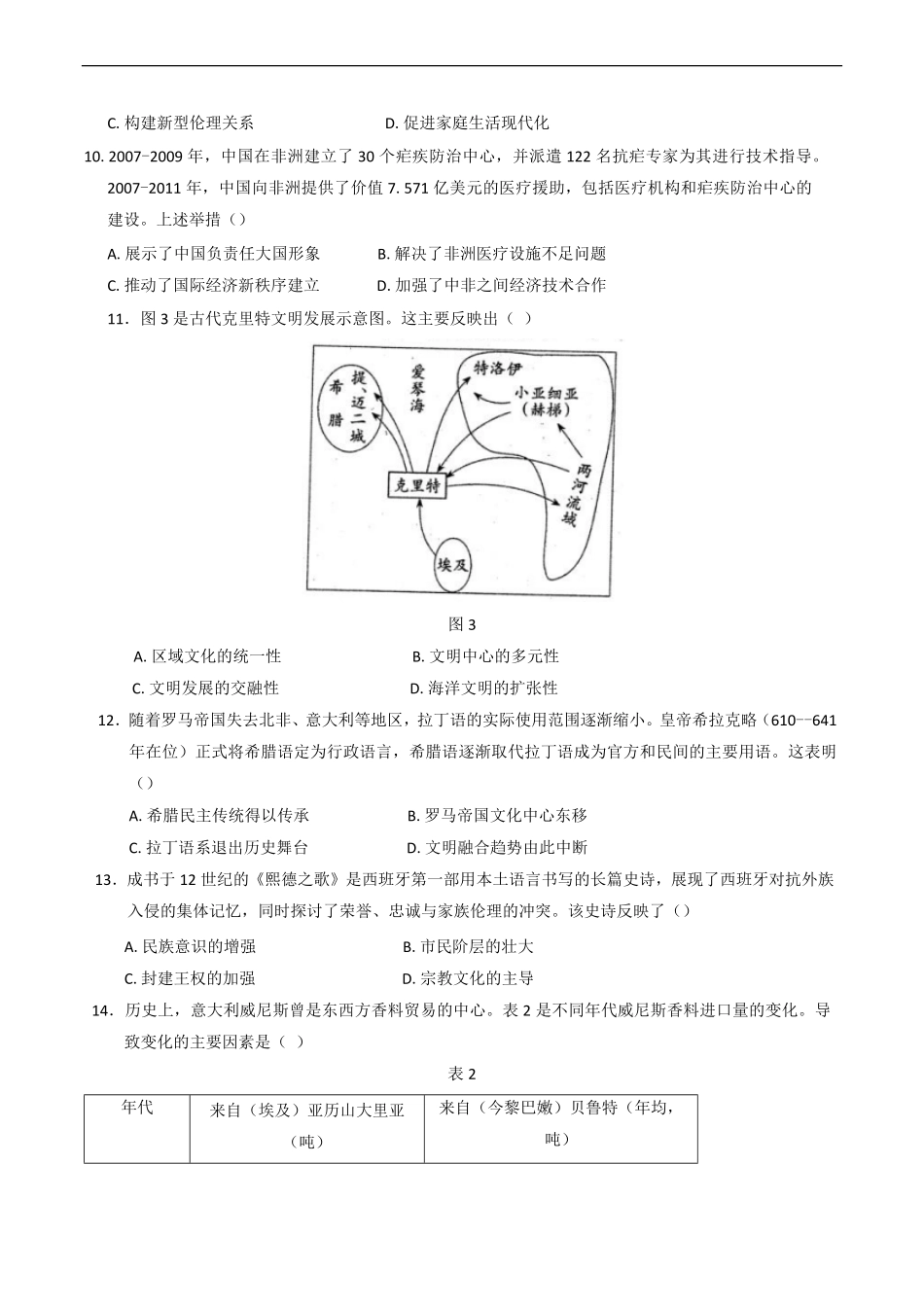 江苏省宿迁市沭阳县2024-2025学年高二下学期期中考试历史试卷（含答案）.pdf_第3页