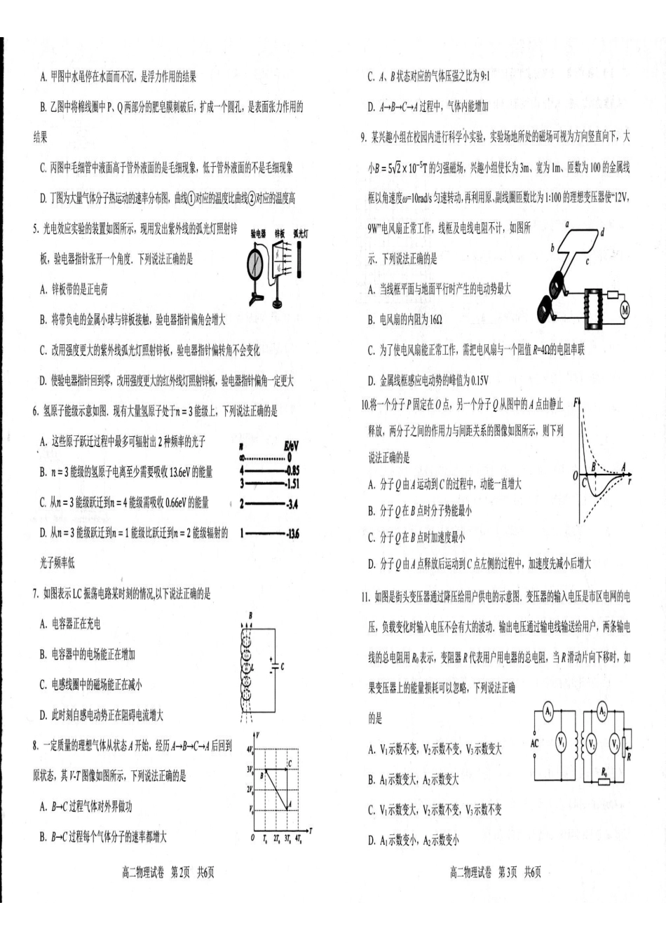 江苏省宿迁市泗阳县2024-2025学年高二下学期期中考试物理.pdf_第2页