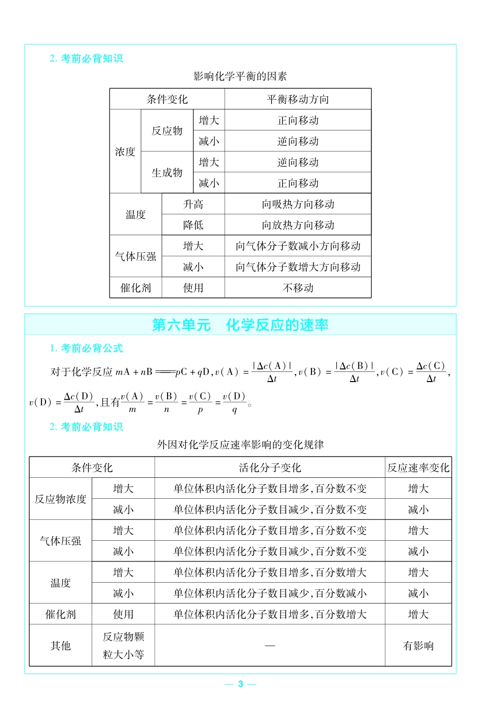 考前重点速记化学选择性必修1LK金考卷单元双测卷.pdf_第3页