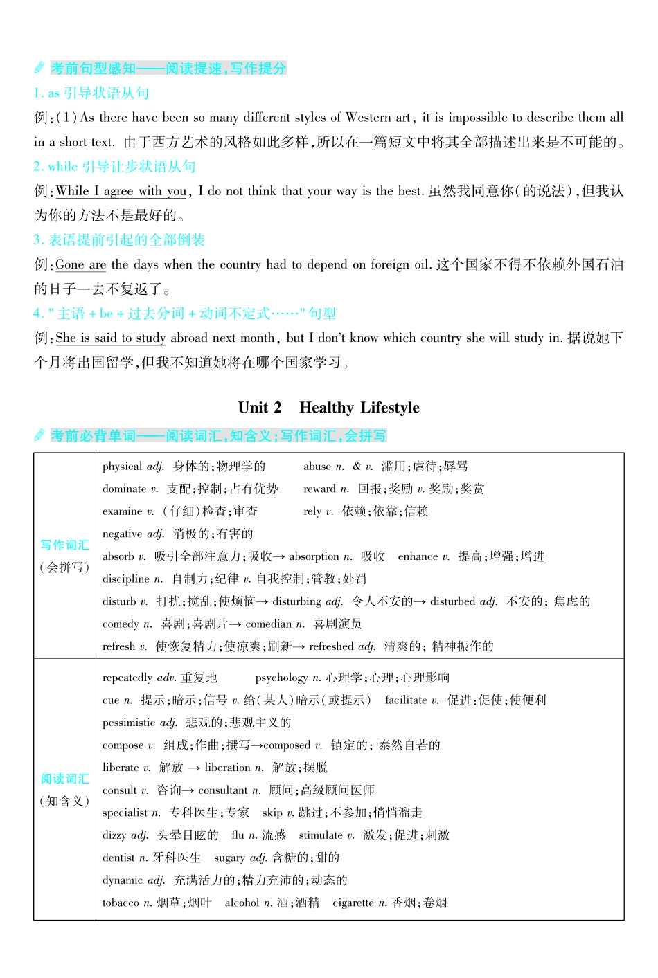 考前重点速记-英语选择性必修第三册RJ-金考卷单元双测卷.pdf_第2页
