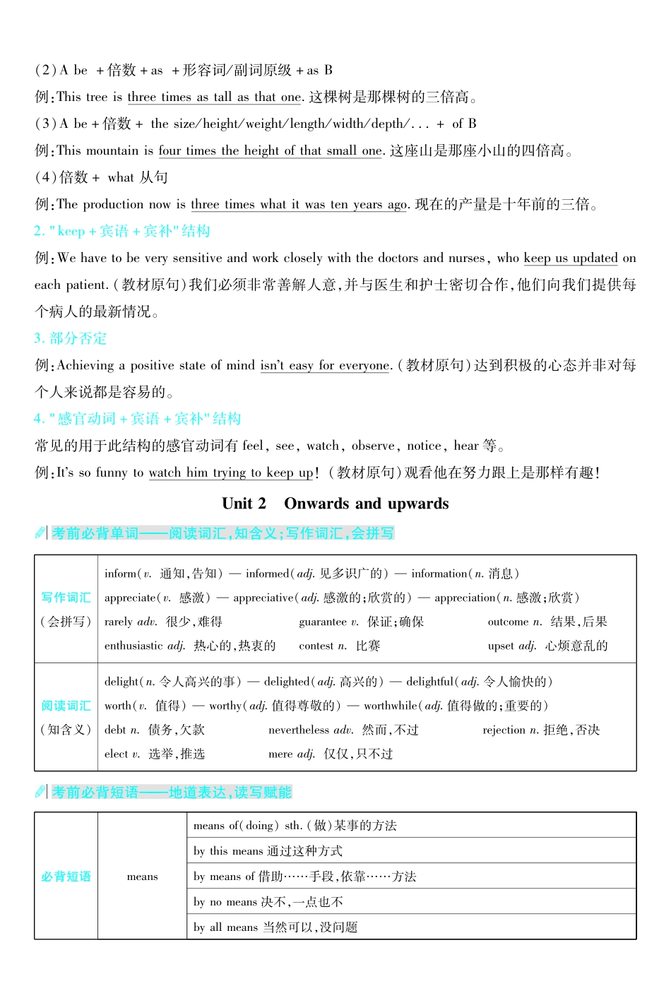 考前重点速记英语选择性必修第一册WY金考卷单元双测卷.pdf_第2页