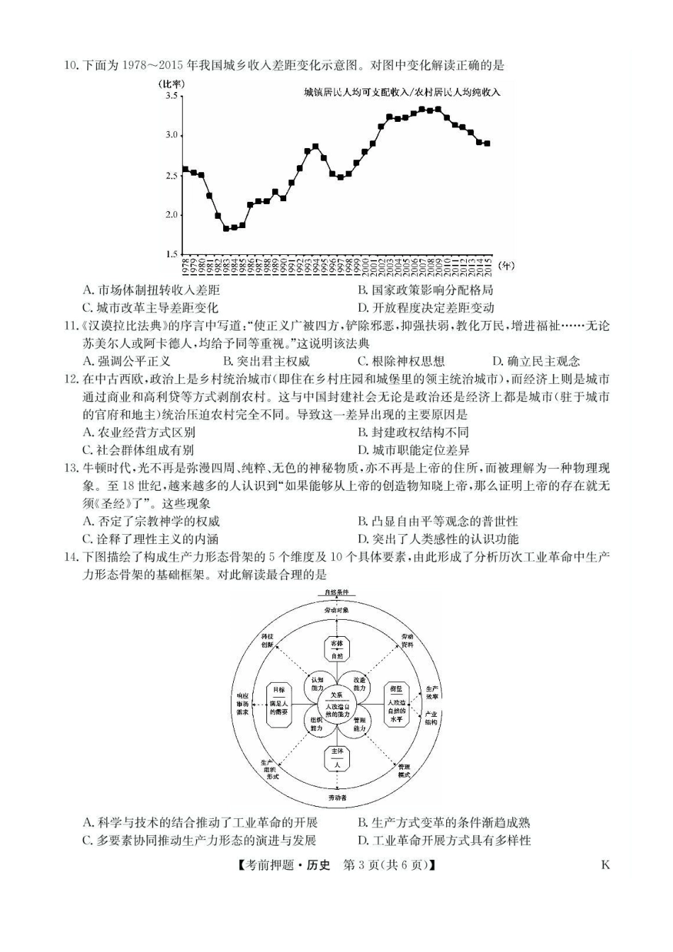 历史试题卷+答案【九师联盟】【押题卷】【江西卷】九师联盟2025届高三5月考前押题联考江西九师联盟2025届高三下学期5月模拟预测（5.21-5.22）.pdf_第3页