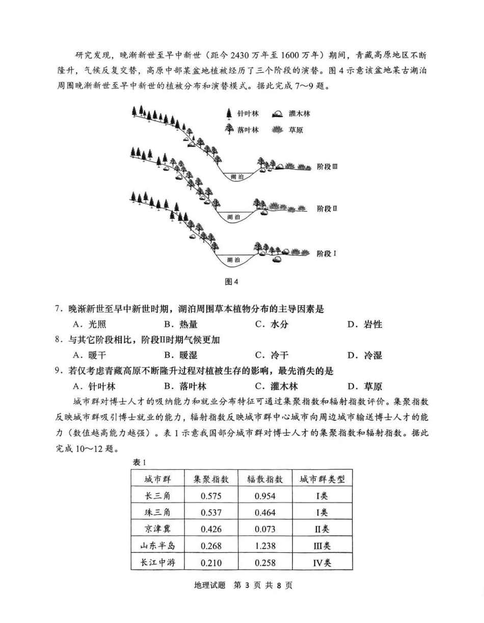山东省青岛、淄博25年高三第二次适应性检测（青岛、淄博二模）（5.6）地理试题（含答案）.pdf_第3页