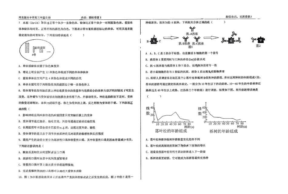 生物四轮冲刺终极押题卷（4套）【中国第二高中】【河北卷】河北省衡水中学2025届高三6月押题密卷暨自主复习衡中密卷（5.29-6.6）.pdf_第2页