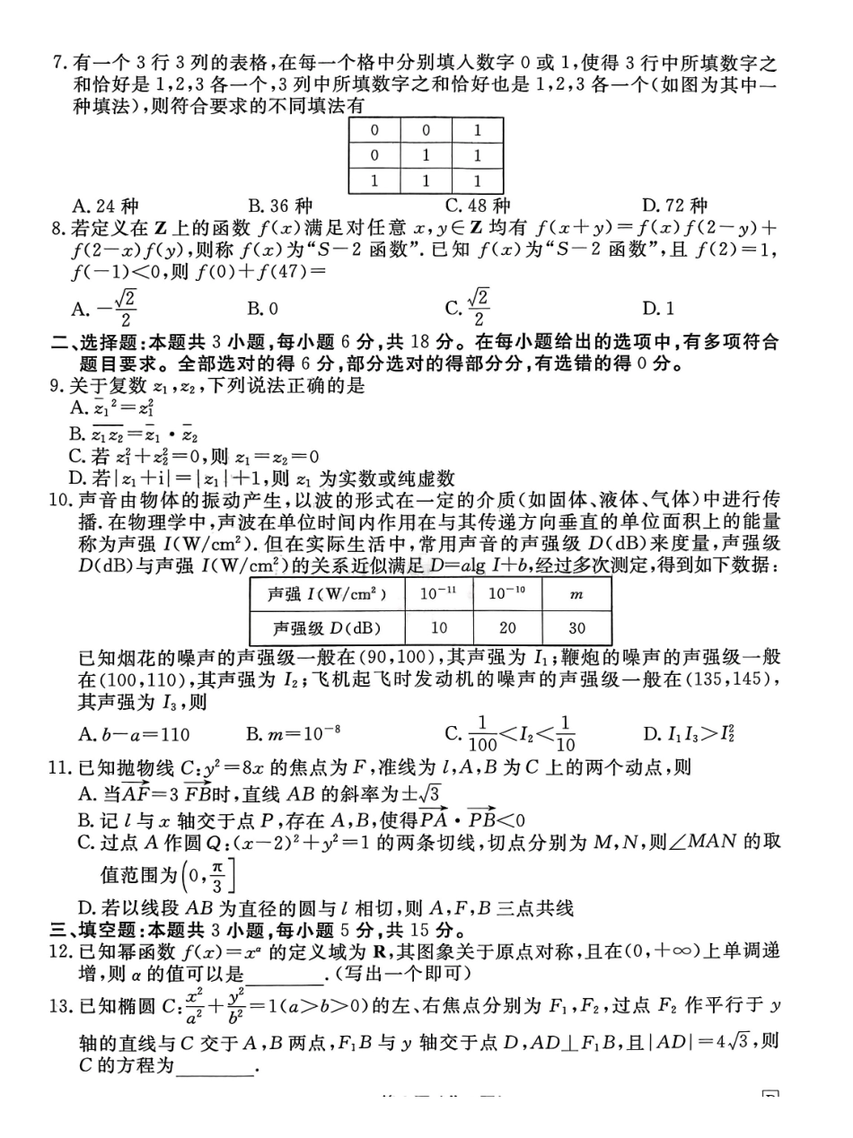 数学试卷【信息卷】衡水金卷先享题信息卷2025届高三模拟试题（五）（5.20-5.21）.pdf_第2页