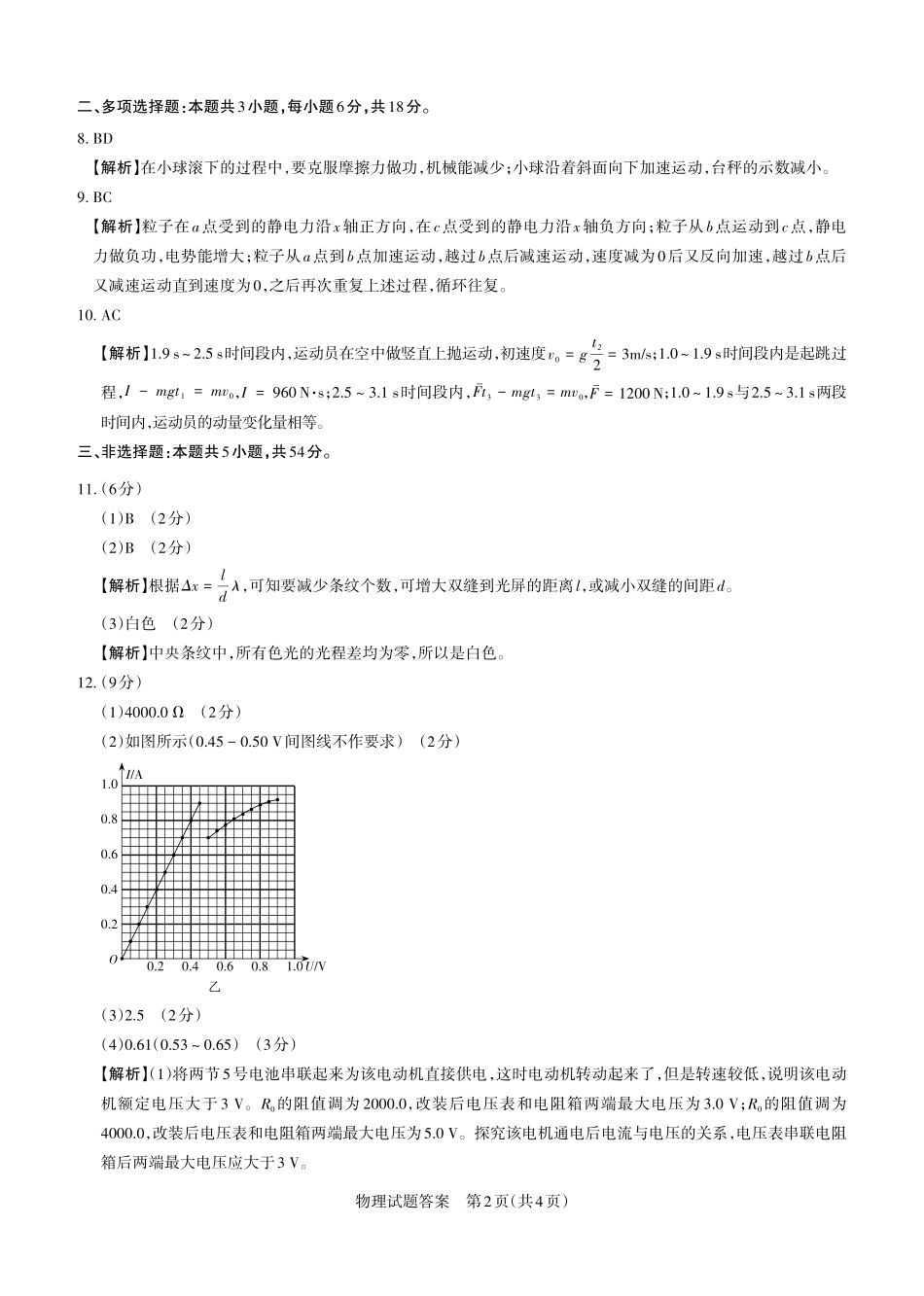 物理试题卷答案与详解【西北卷】【山西卷】山西省2025年5月高考考前适应性测试（押题卷）（山西省三模）思而行教育（5.20-5.21）.pdf_第2页