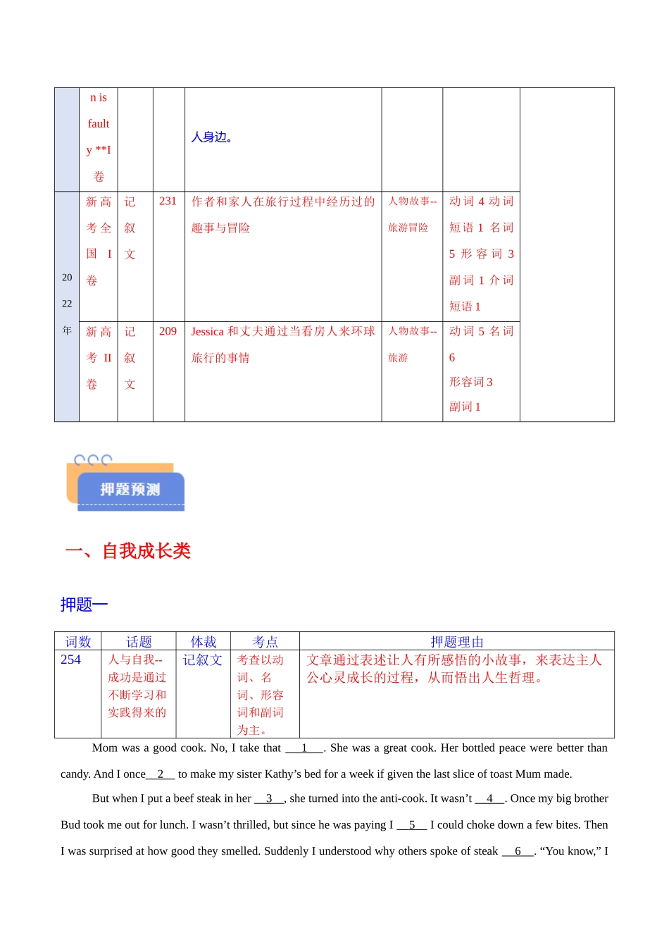 2025年高考英语冲刺抢押秘籍（新高考通用）-猜押完形填空之记叙文（话题分类）（解析版）.docx_第2页