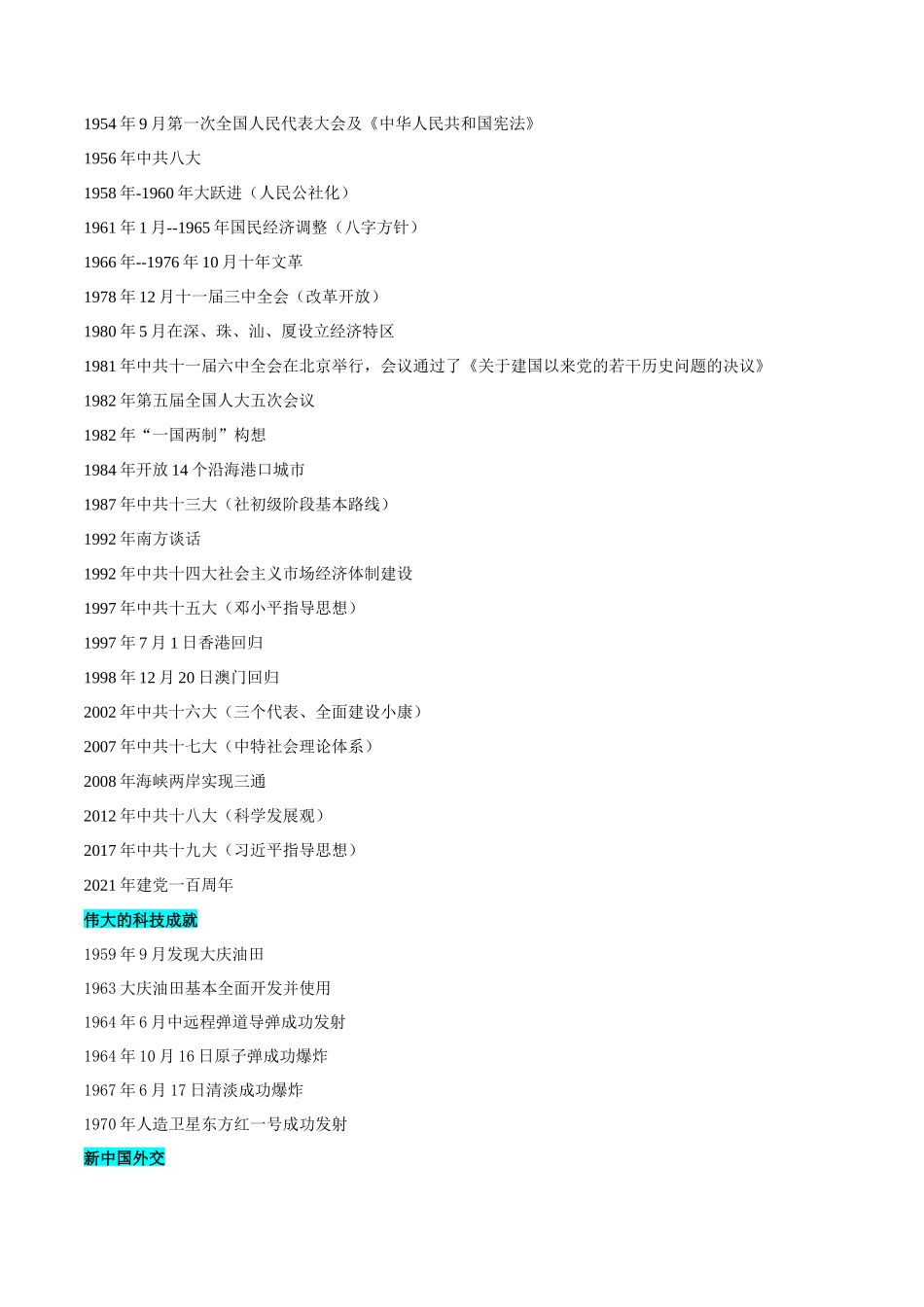 备战高一高二高三高考历史临考题号押题-押广东卷第10题新中国史和改革开放史（原卷版）.docx_第3页