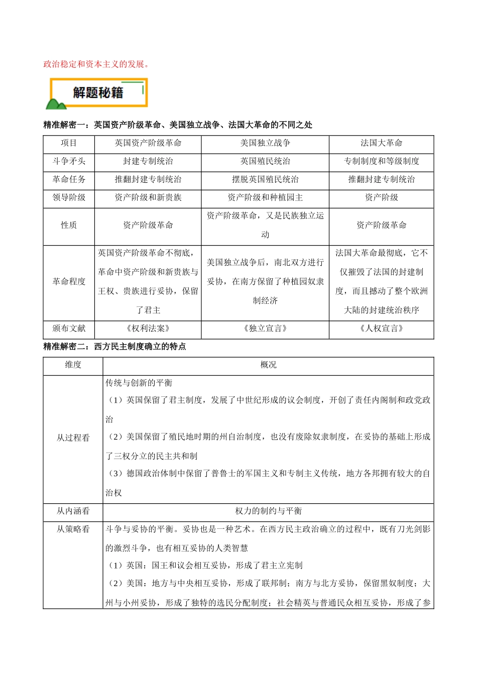 备战高一高二高三高考历史临考题号押题-押江苏卷第20题近代欧美国家的发展（解析版）.docx_第3页