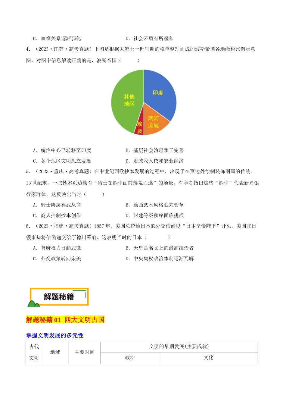备战高一高二高三高考历史临考题号押题-押新高考第11-12题世界古代史（原卷版）.docx_第3页