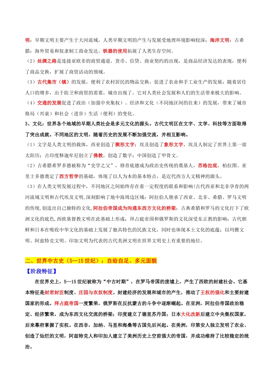 备战高一高二高三高考历史抢分秘籍-秘籍03高考考前抢分必记核心知识点扫描——世界史-备战高考历史抢分秘籍（新高考专用）.docx_第3页