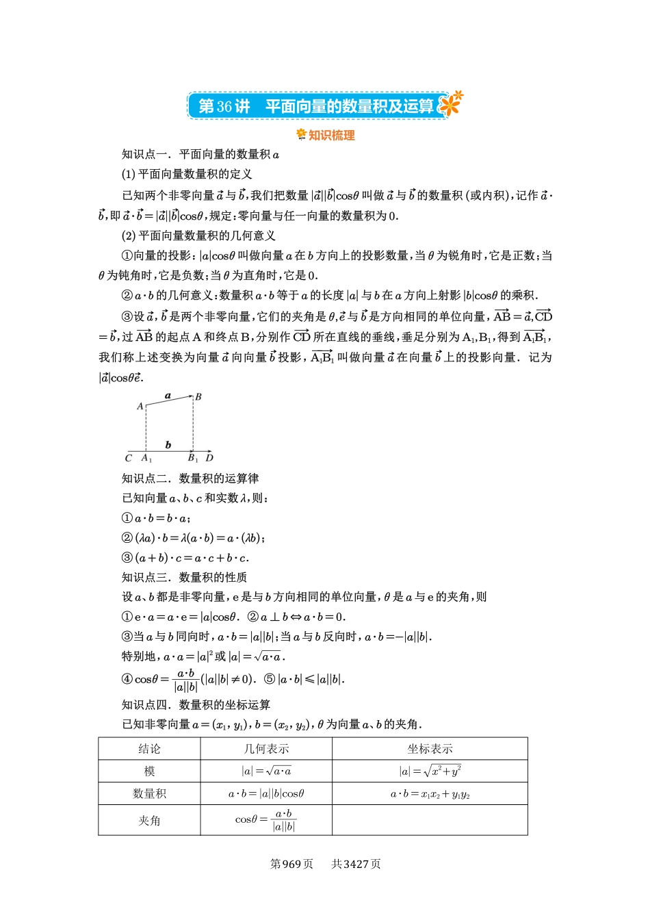 第36讲平面向量的数量积及运算-高考数学必刷题（解析版）.pdf_第1页