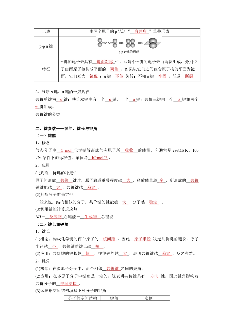 第二章分子结构与性质-高中化学全册必背章节知识清单（人教版2019选择性必修2）.docx_第2页