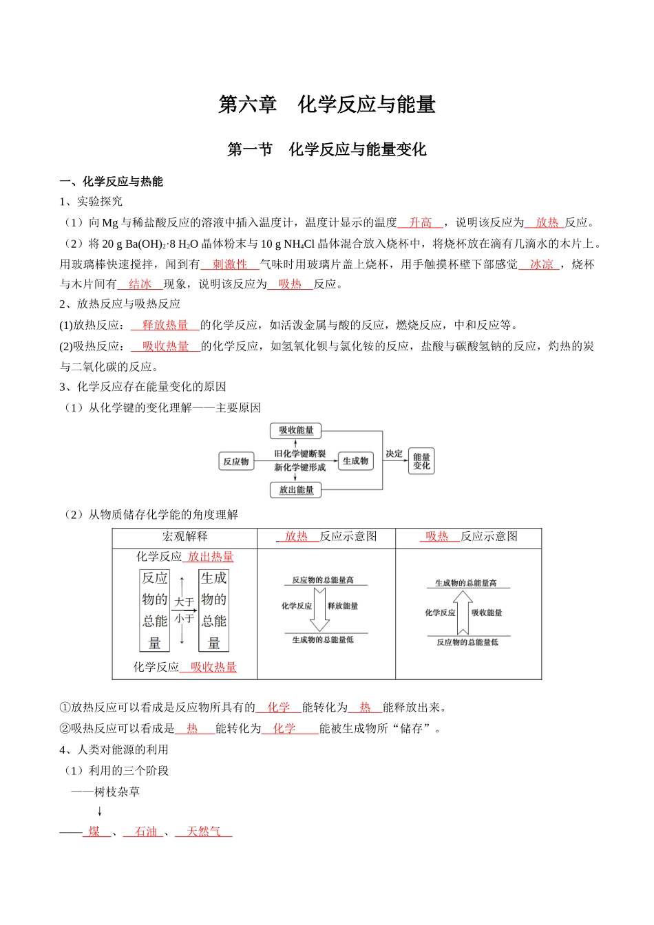 第六章化学反应与能量-高中化学全册必背章节知识清单（人教版2019必修第二册）.docx_第1页