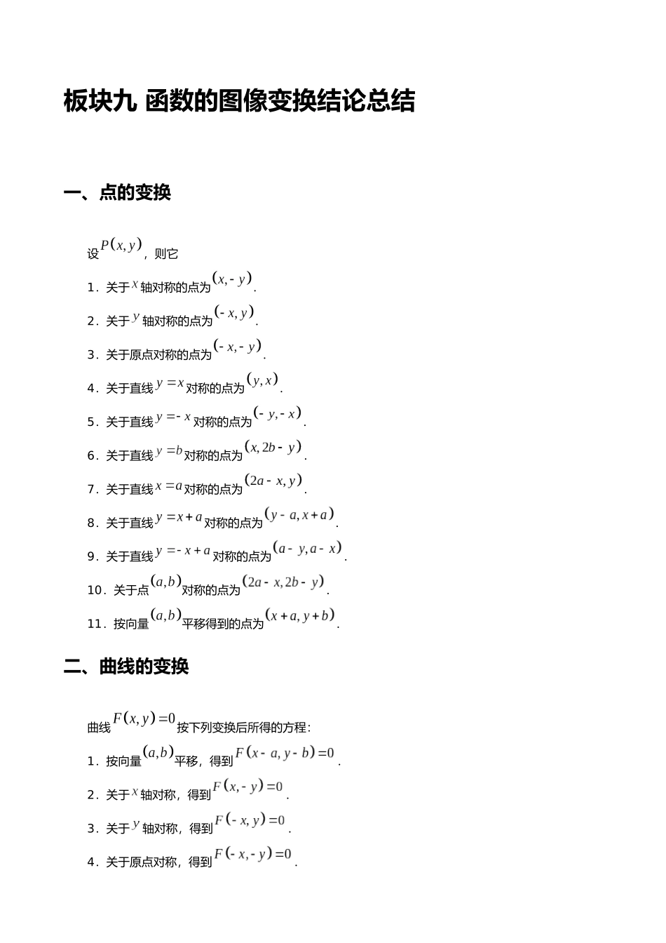 高考数学大招秒杀基础版【板块9函数的图像变换结论总结】.docx_第1页