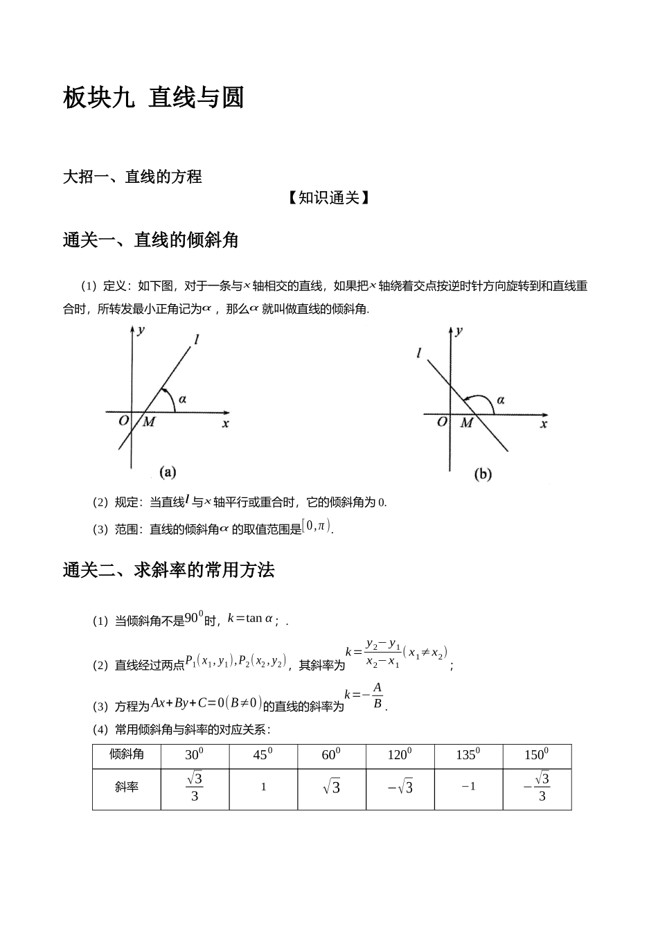 高考数学大招秒杀逆袭版【板块9直线与圆】.docx_第1页
