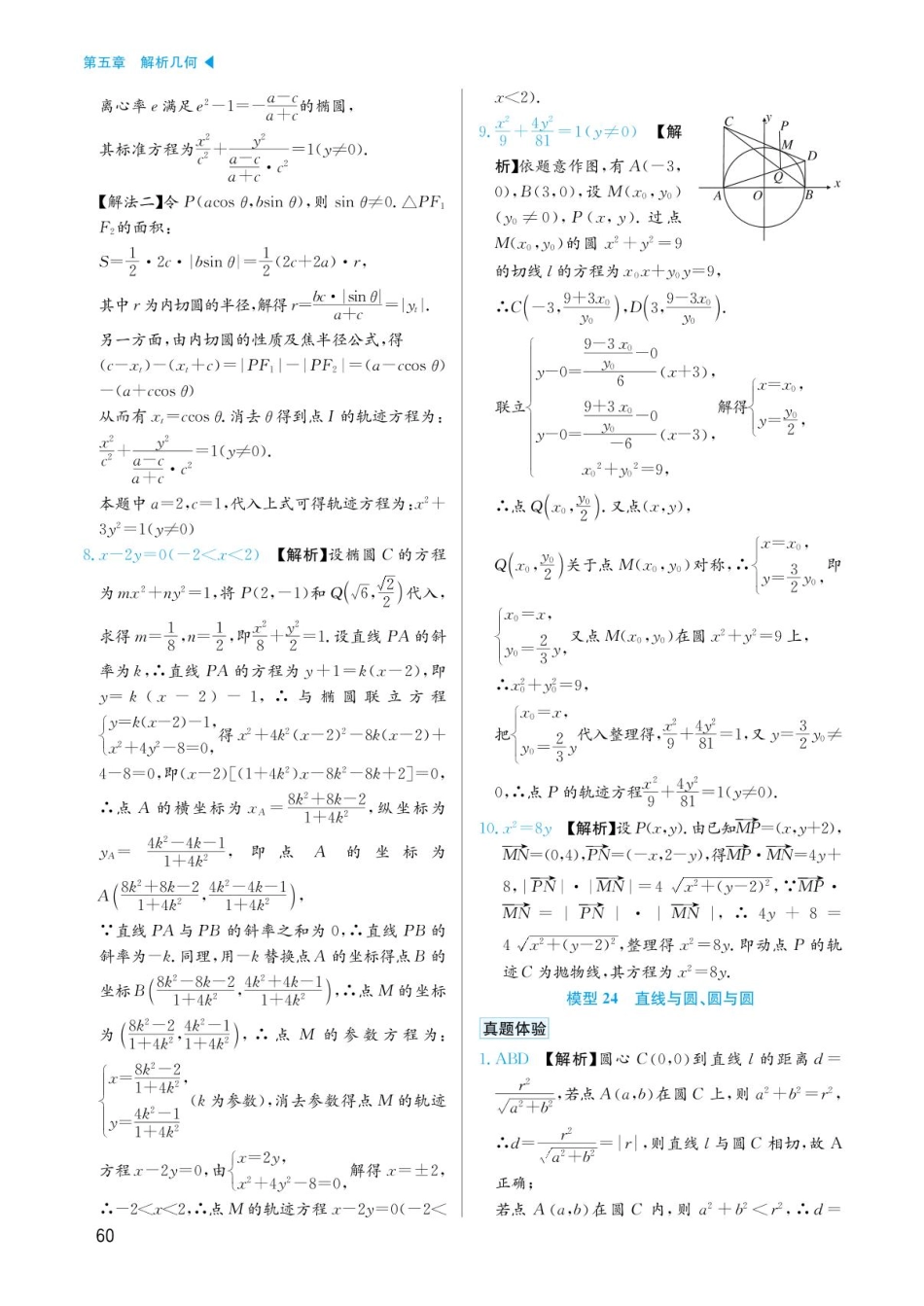 高考数学选择填空题经典模型突破-第五章模型23曲线的轨迹方程答案.pdf_第3页