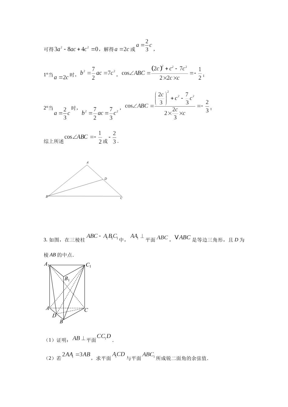高三数学大题规范训练(1)(解析版).docx_第3页