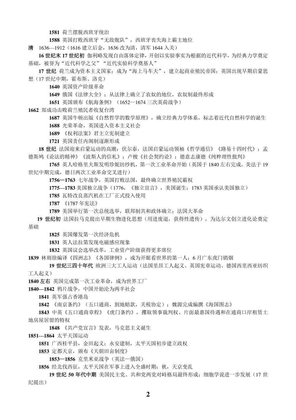 高中（历史）知识点梳理+答题模板-【历史】高中历史事件时间表(整理版).pdf_第2页