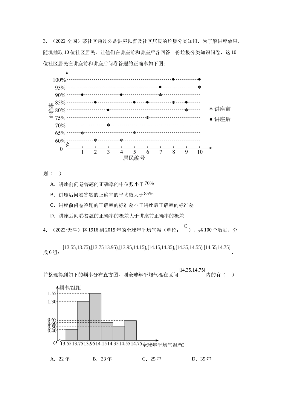 高中数学真题精编基础精选-14图表分析题(20题)—学生版.docx_第2页