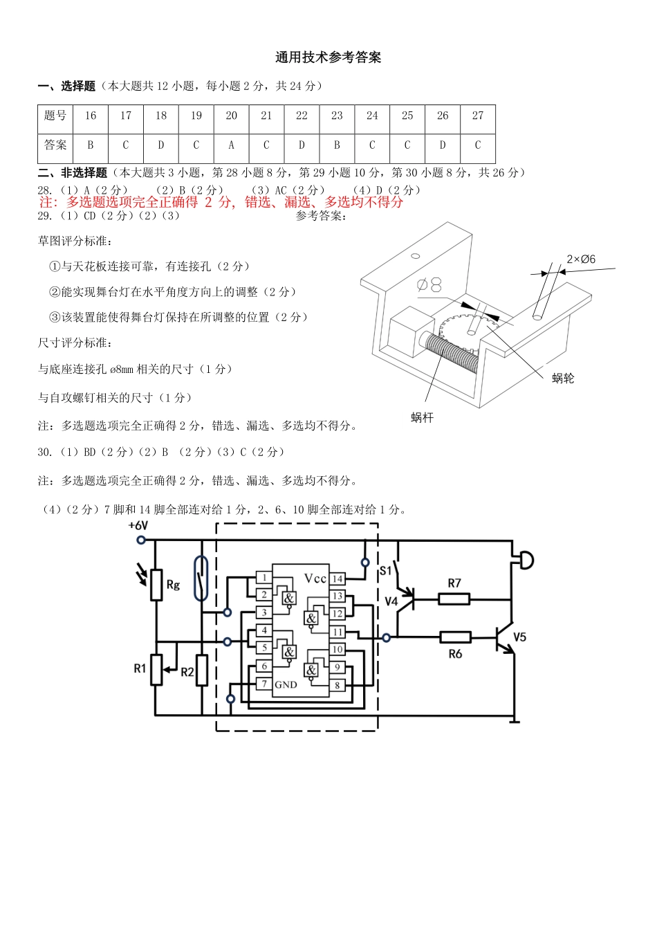 浙江省北斗星盟2024-2025学年高二下学期阶段性联考技术答案.pdf_第2页