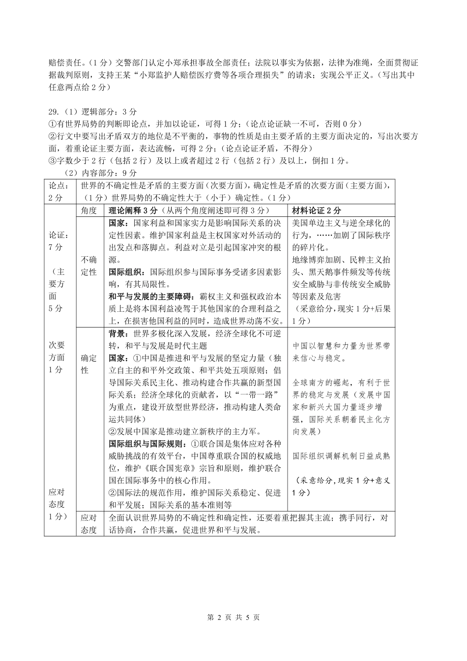 浙江省北斗星盟2024-2025学年高二下学期阶段性联考政治答案.pdf_第2页