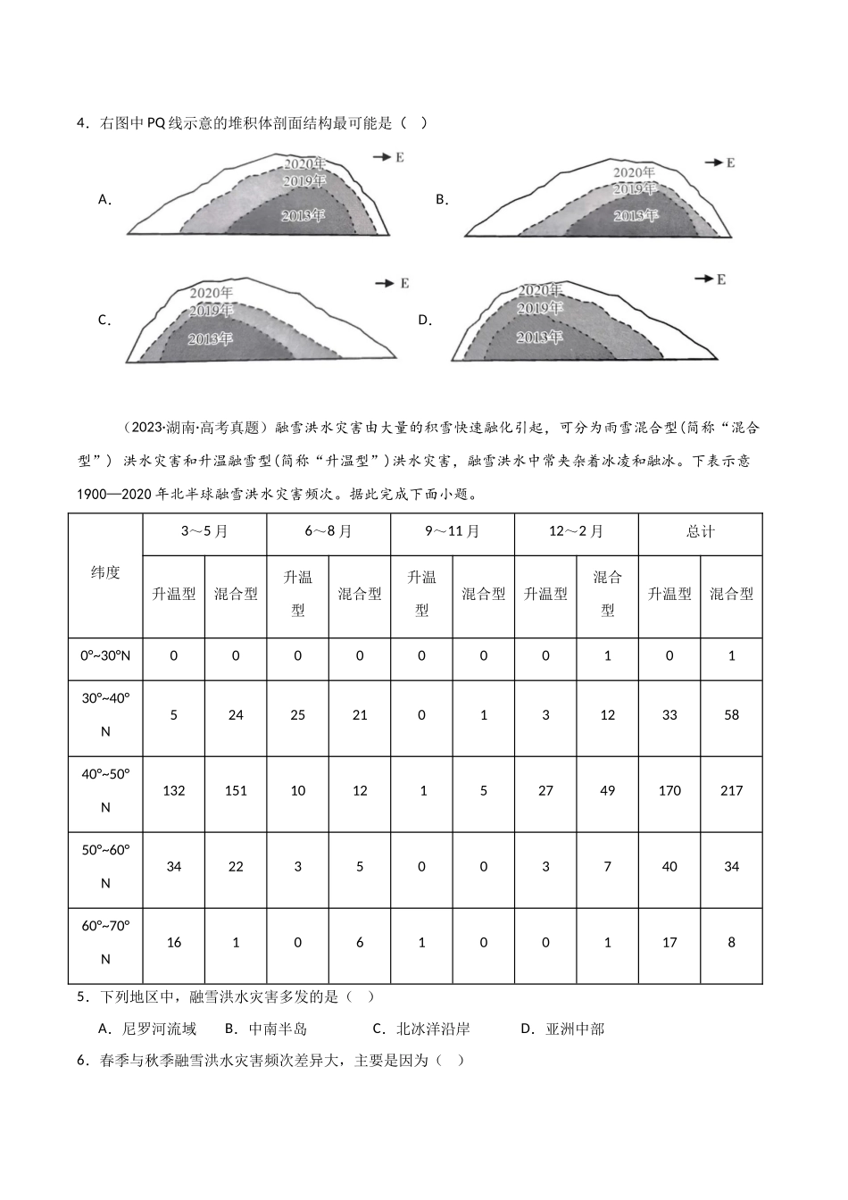 专题07自然灾害和地理信息技术-【好题汇编】三年（2022-2024）高考地理真题分类汇编（原卷版）.docx_第3页