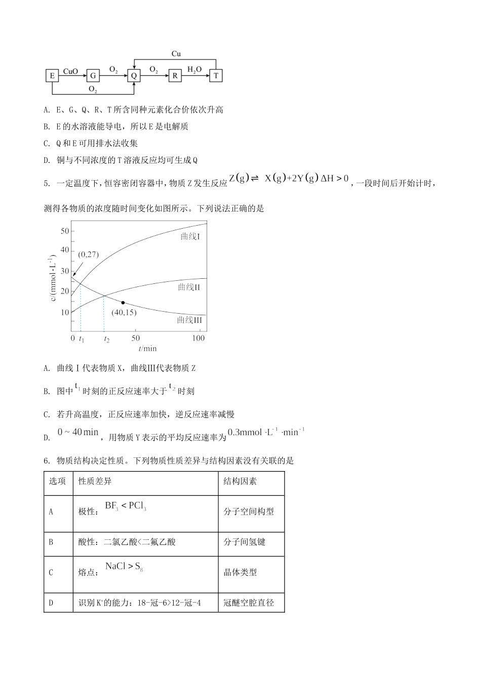 2025年1月青海高考适应性测试化学试题及答案.doc_第2页