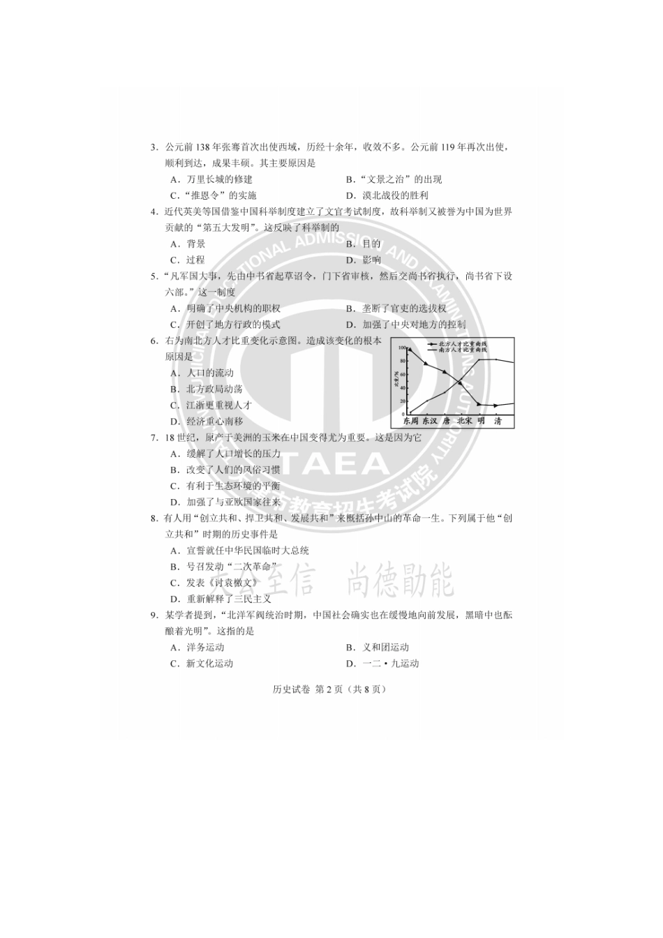 2025年天津中考历史真题及答案.doc_第2页