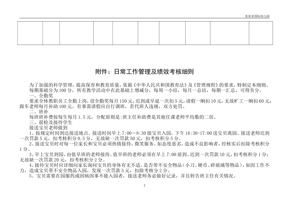 幼儿园常用表格-体弱儿管理记录表附-日常工作管理及绩效考核细则.doc_第2页