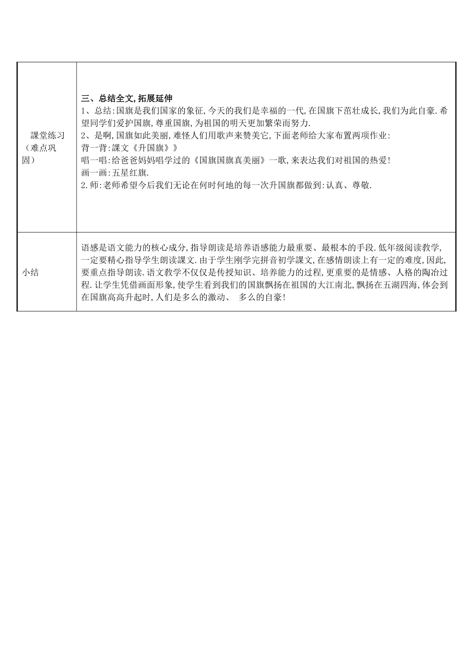 人教版（部编版小学语文一年级上册升国旗教学设计教案21.docx_第3页