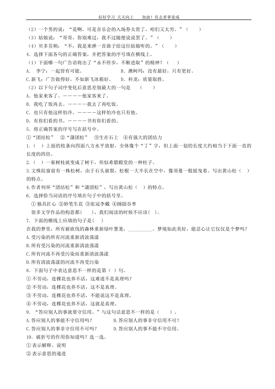 小升初语文专项训练：理解句意有答案word版，24页.docx_第2页
