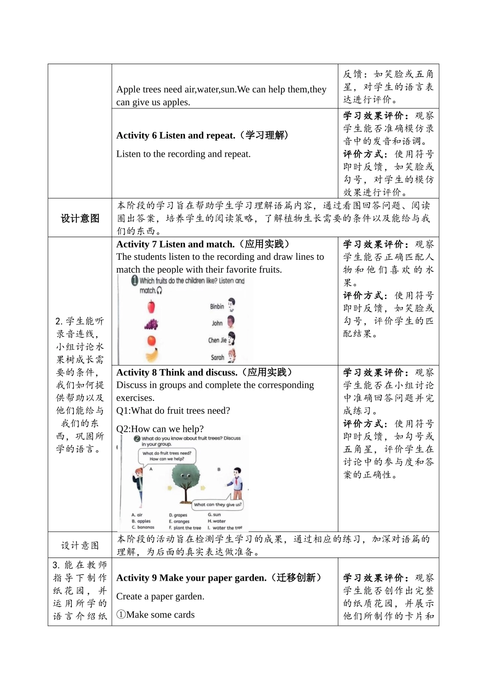 英语人教PEP版（24新版本三年级上册Unit4PlantsaroundusPartB教学教案.docx_第3页