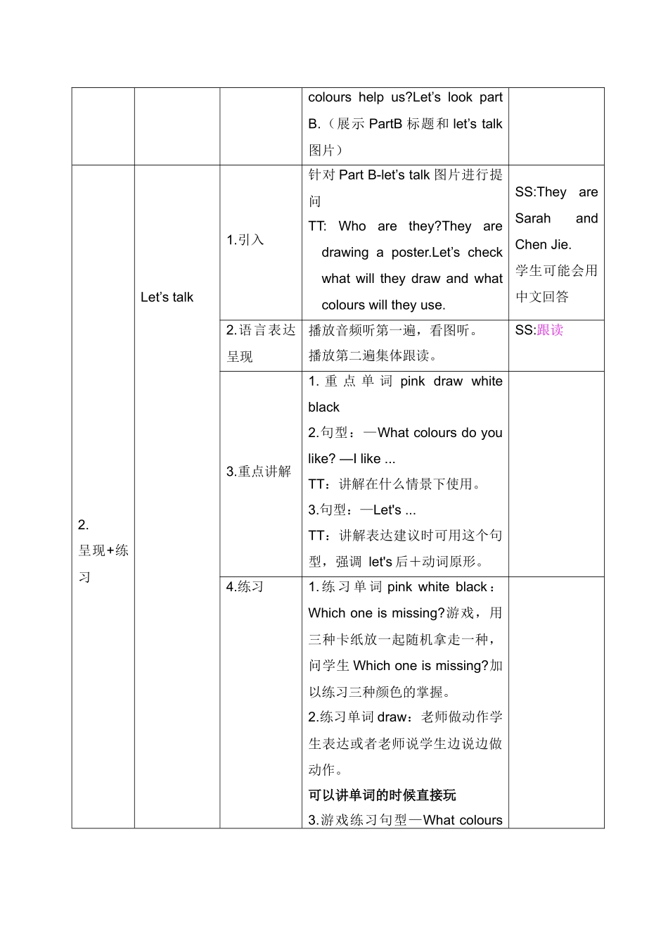 英语人教PEP版24新版本三年级上册Unit5ThecolourfulworldPart8教学教案.docx_第2页