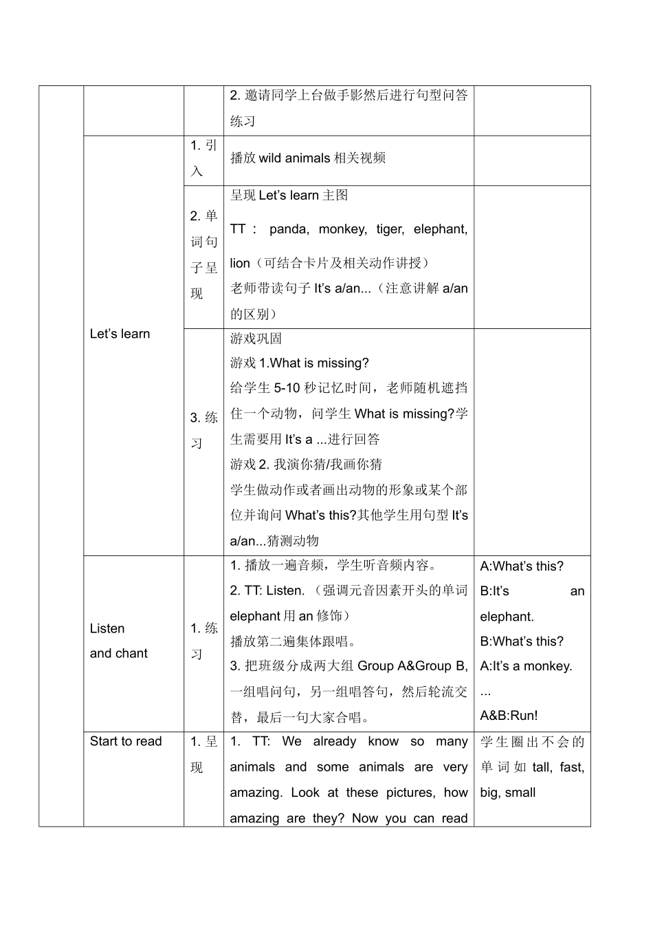 英语人教PEP版（24新版本三年级上册Unit3AmazinganimalsPartB教教学教案.docx_第3页
