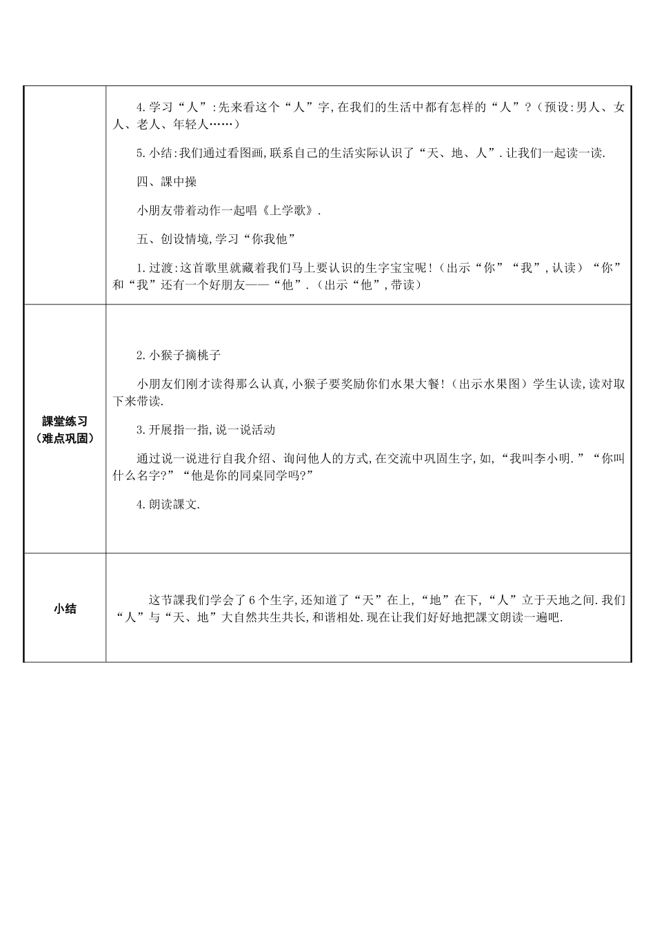 人教版部编版小学语文一年级上册识字天地人教学设计教案.docx_第2页