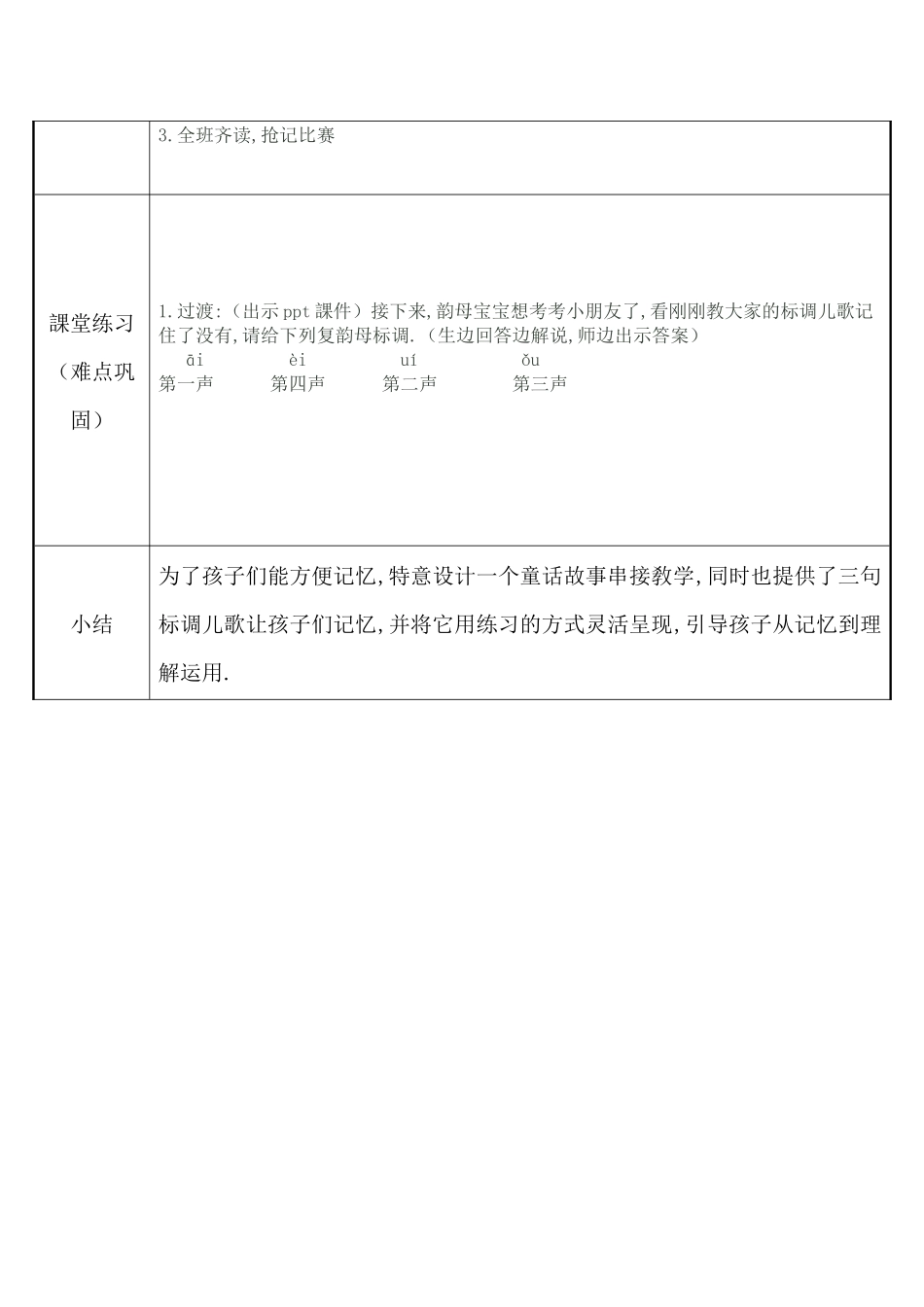 人教版（部编版小学语文一年级上册复韵母标调规则教学设计教案.docx_第2页