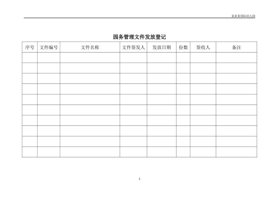幼儿园常用表格-园务管理文件发放登记附-日常工作管理及绩效考核细则.docx_第1页