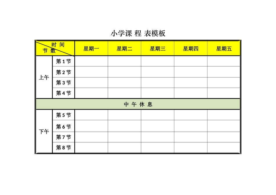 强烈推荐小学生课程表模板可编辑139.docx_第1页