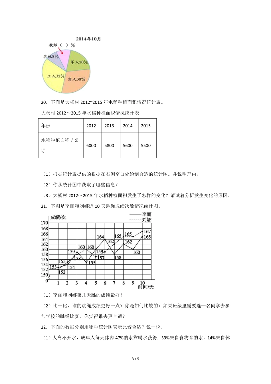 六年级数学北师大版上册课时练第5章《统计图的选择》含答案.pdf_第3页